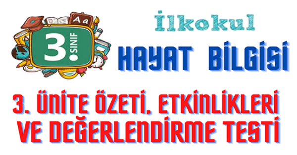 3. Sınıf Hayat Bilgisi 3.Ünite Konu Özeti ve Değerlendirme Testi