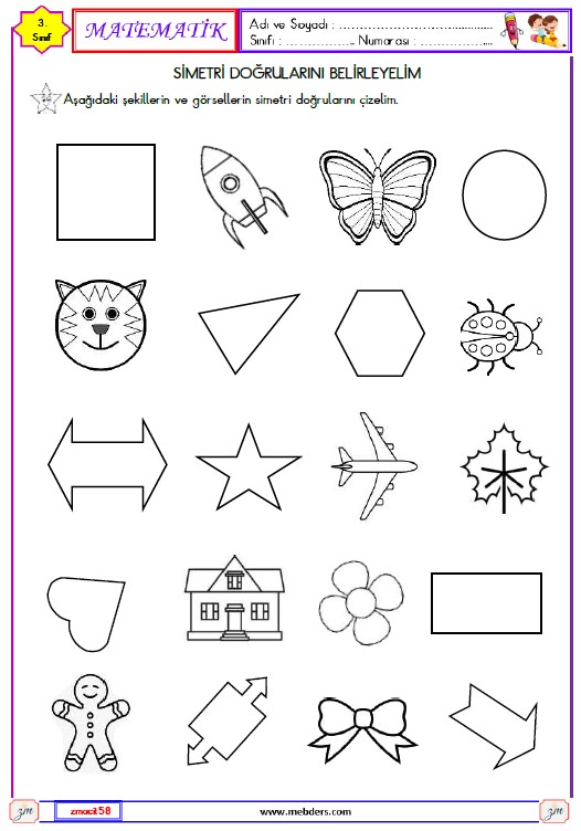 3. Sınıf Matematik Simetri Doğrularını Belirleyelim Etkinliği 5