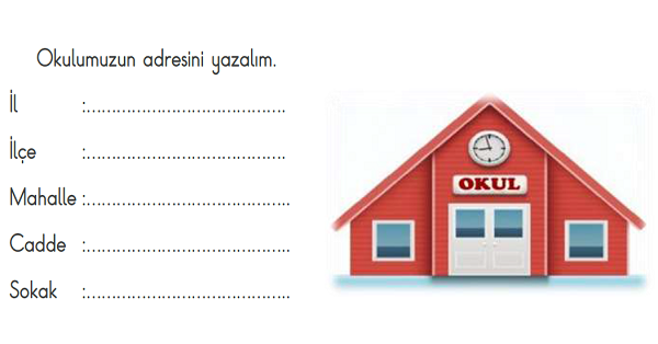 2. Sınıf Hayat Bilgisi Okulumun Yeri Etkinliği
