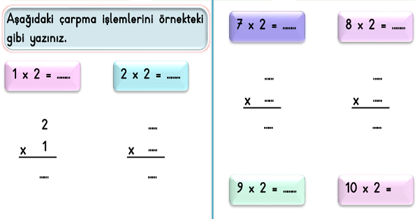 2. Sınıf Matematik Çarpma İşlemi Etkinliği-6
