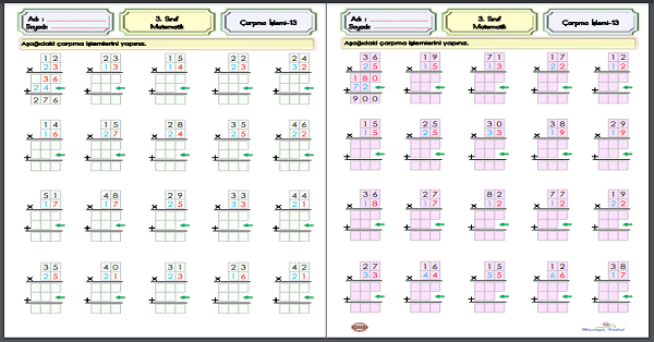 3. Sınıf Matematik Çarpma İşlemi-13