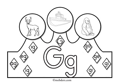 1. Sınıf İlkokuma Harfli Taçlar - G Sesi