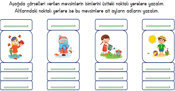 1. Sınıf Matematik Zamanı Ölçme (Ay-Hafta-Gün) Etkinliği 3