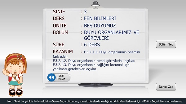 3. Sınıf Fen Bilimleri Duyu Organlarımız ve Görevleri Sunusu