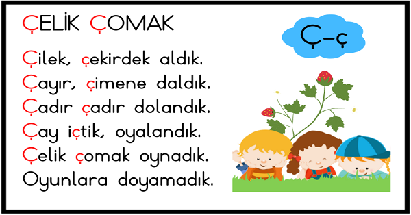 1. Sınıf İlk Okuma Yazma Ç-ç Sesi Tekerlemesi