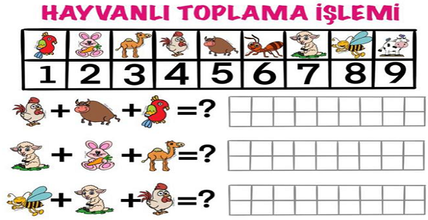 1. Sınıf Matematik Görselli Toplama İşlemi Etkinliği
