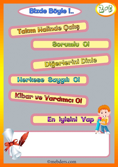 2-C Şubesi İçin Sınıf Kuralları Afiş