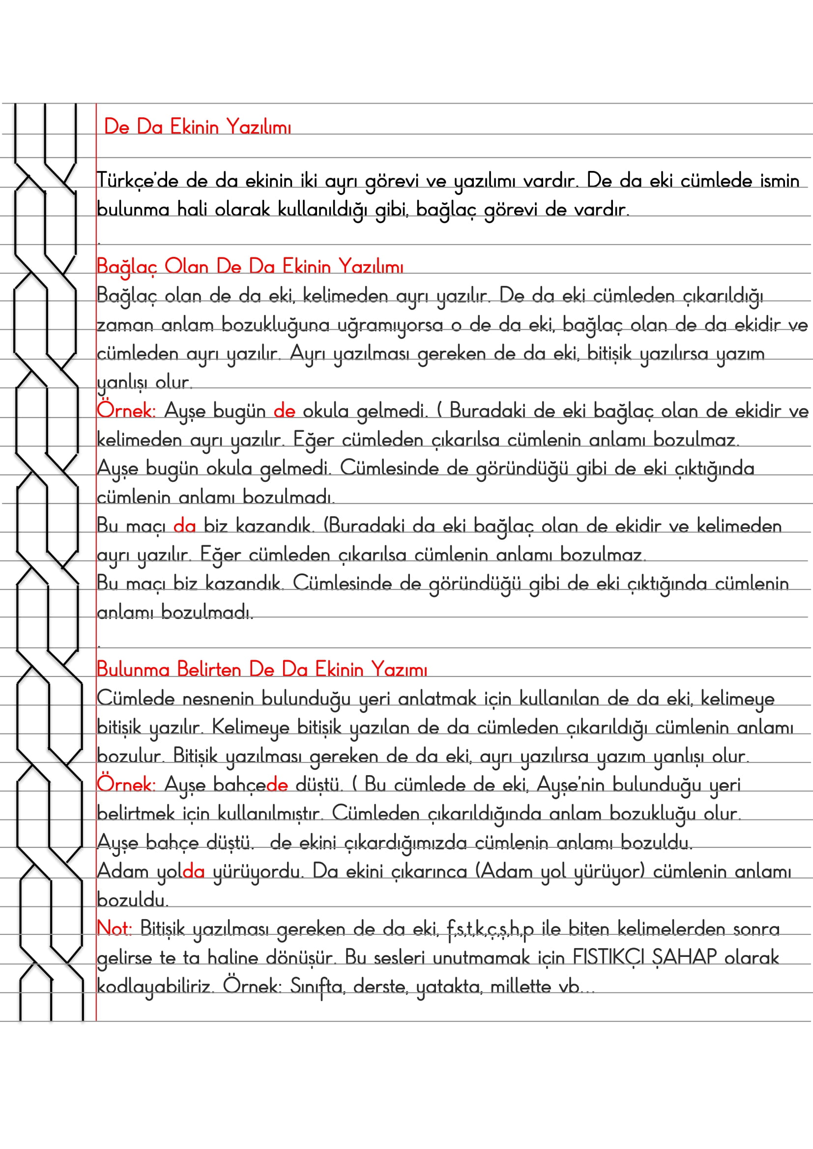 4. Sınıf - Türkçe De Da Ekinin Yazılımı Konu Anlatımı