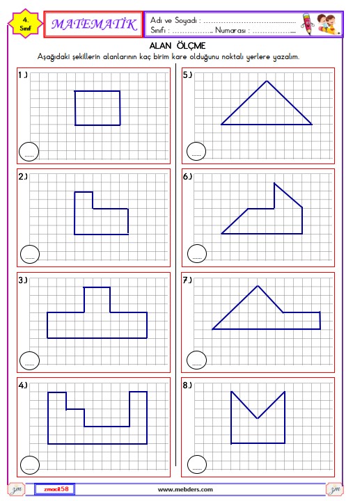 4. Sınıf Matematik Alan Ölçme Etkinliği 11