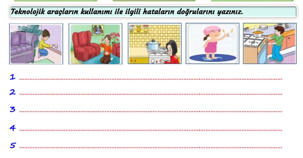 2. Sınıf Hayat Bilgisi Dikkatli Kullanalım Etkinliği