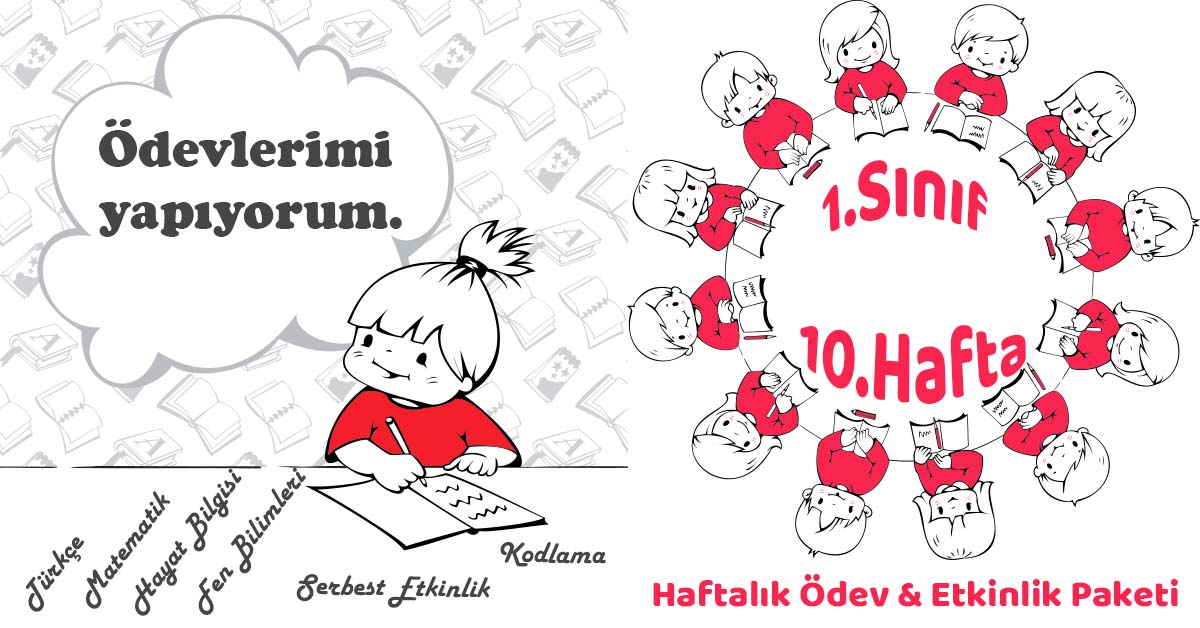 2019-2020 Yılı 1. Sınıf 10.Hafta Haftalık Ödev, Etkinlik Paketi