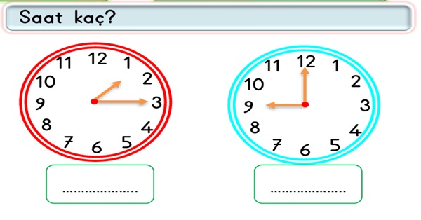 2. Sınıf Matematik Zamanı Ölçme Etkinliği-2