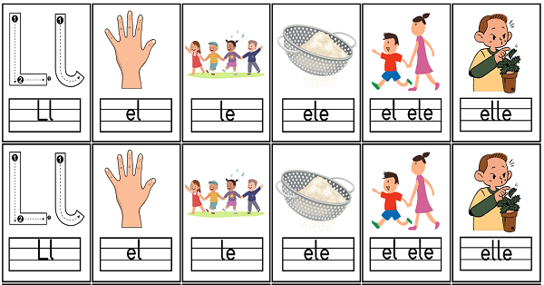 1. Sınıf İlk Okuma Yazma (L-l Sesi)  Deftere Yapıştırmak İçin-Kelime Ve Görseller-El-Le-Ele-Elle-El Ele