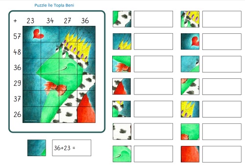 İki basamaklı puzzle ile topla beni etkinliği