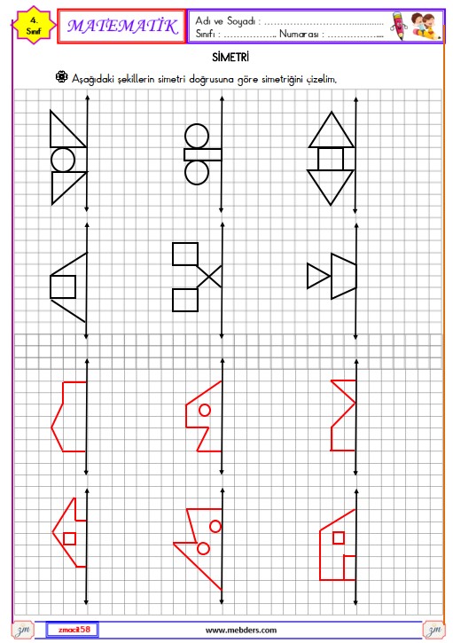 4. Sınıf MatematikSimetri Etkinliği 12