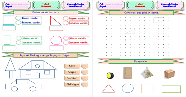 1. Sınıf Matematik Geometrik Şekiller-3