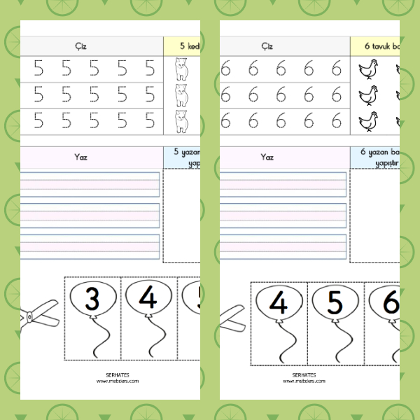 1. Sınıf Matematik - 5 ve 6 Rakamları Tekrar Etkinliği