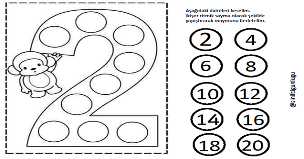 1. Sınıf Matematik İkişer ve Beşer Ritmik Sayma Defter Etkinliği