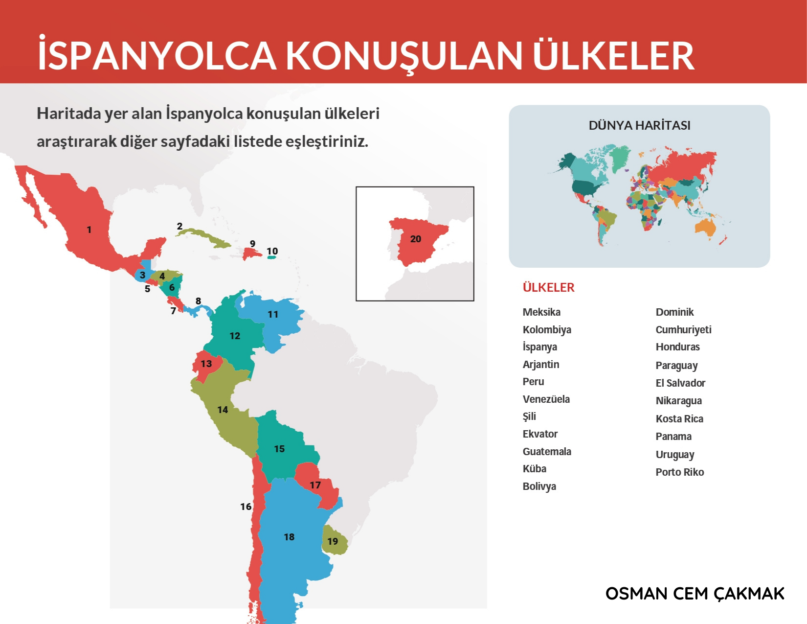İspanyolca Konuşulan Ülkeler Araştırma Ödevi