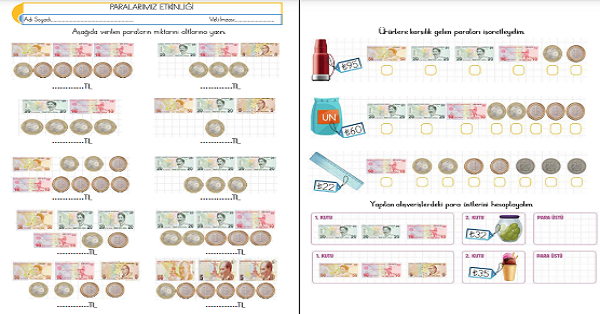 2. Sınıf - Matematik - Paralarımız Etkinliği-2