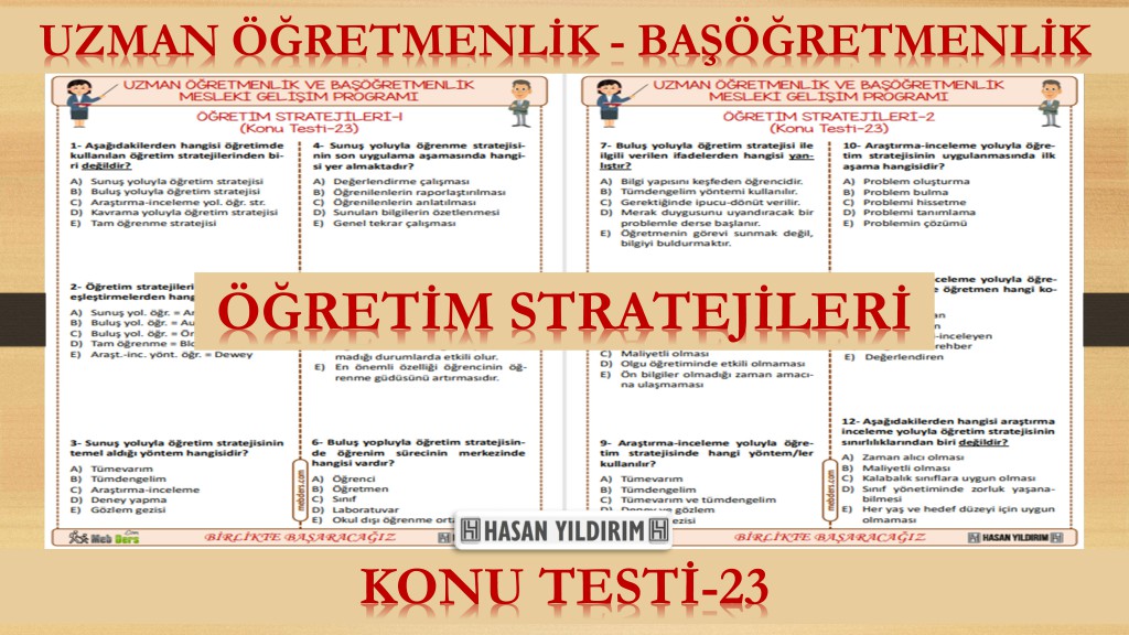 Öğretim Stratejileri (Konu Testi-23)