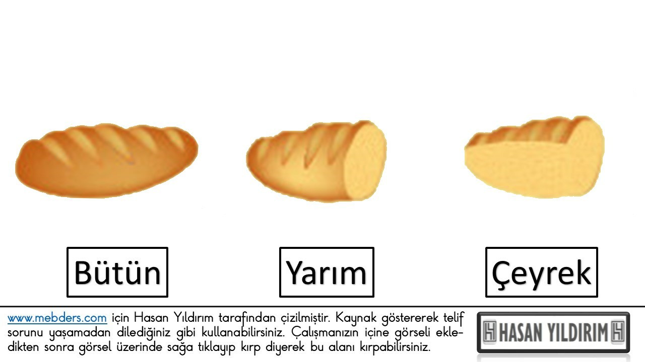 Bütün, Yarım, Çeyrek Ekmek PNG