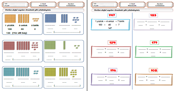 3. Sınıf Matematik Sayılarda Çözümleme Etkinliği 1