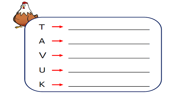 1. Sınıf Türkçe Sözcük Çalışması Etkinliği 6