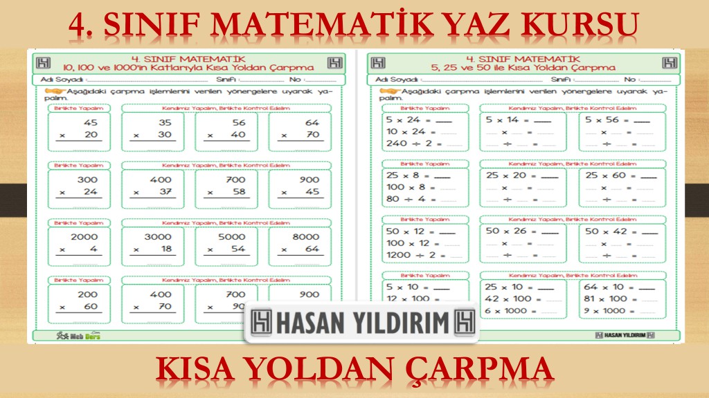 4. Sınıf Matematik Yaz Kursu - Kısa Yoldan Çarpma İşlemi (4. Sınıfa Hazırlık)