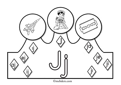 1. Sınıf İlkokuma Harfli Taçlar - J Sesi