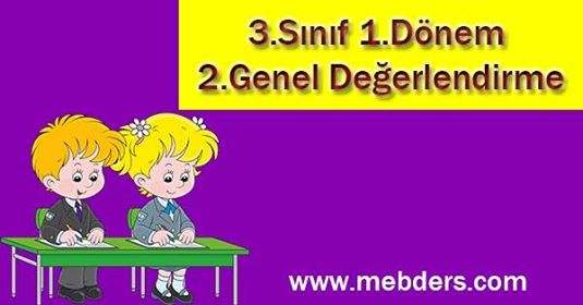 3. Sınıf 1.Dönem 2. Genel Değerlendirme Etkinliği