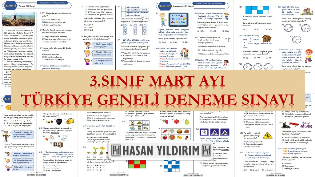 3. Sınıf Mart Ayı Türkiye Geneli Deneme Sınavı (PDF)
