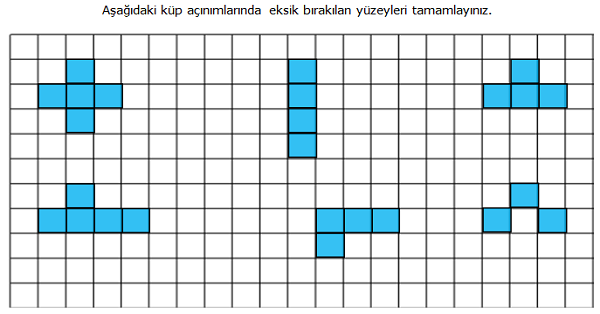 4. Sınıf Matematik Açınımı Verilen Küpü Oluşturma (Küp Oluşturma) Etkinliği 1