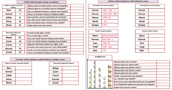 2. Sınıf - Matematik Veri Tablo Etkinliği-3