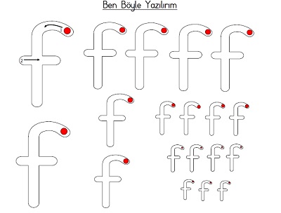 Küçük f harfi ben böyle yazılırım etkinliği