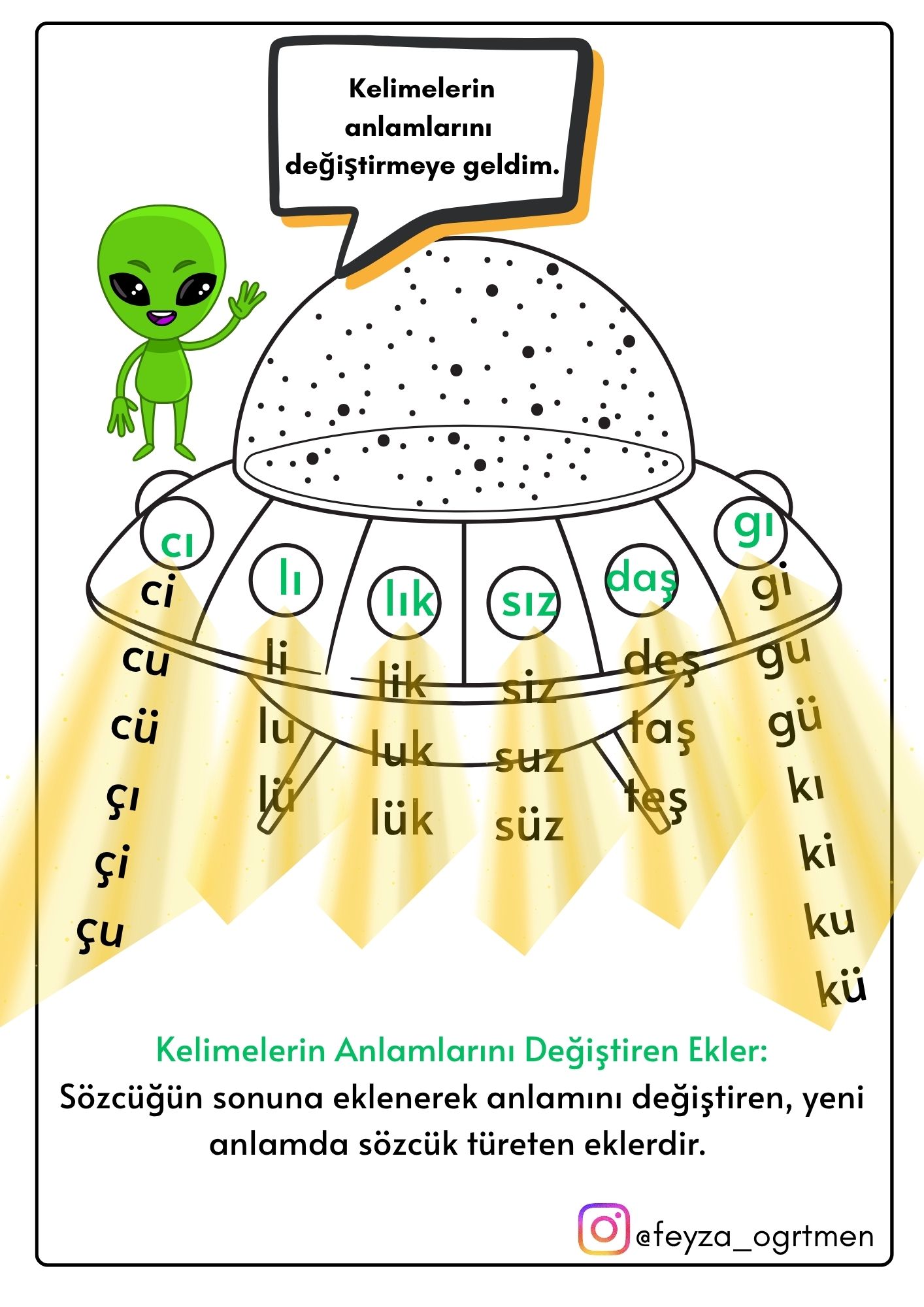 4. Sınıf Türkçe Kelimenin Anlamını Değiştiren Ekler İnteraktif Defter Etkinliği