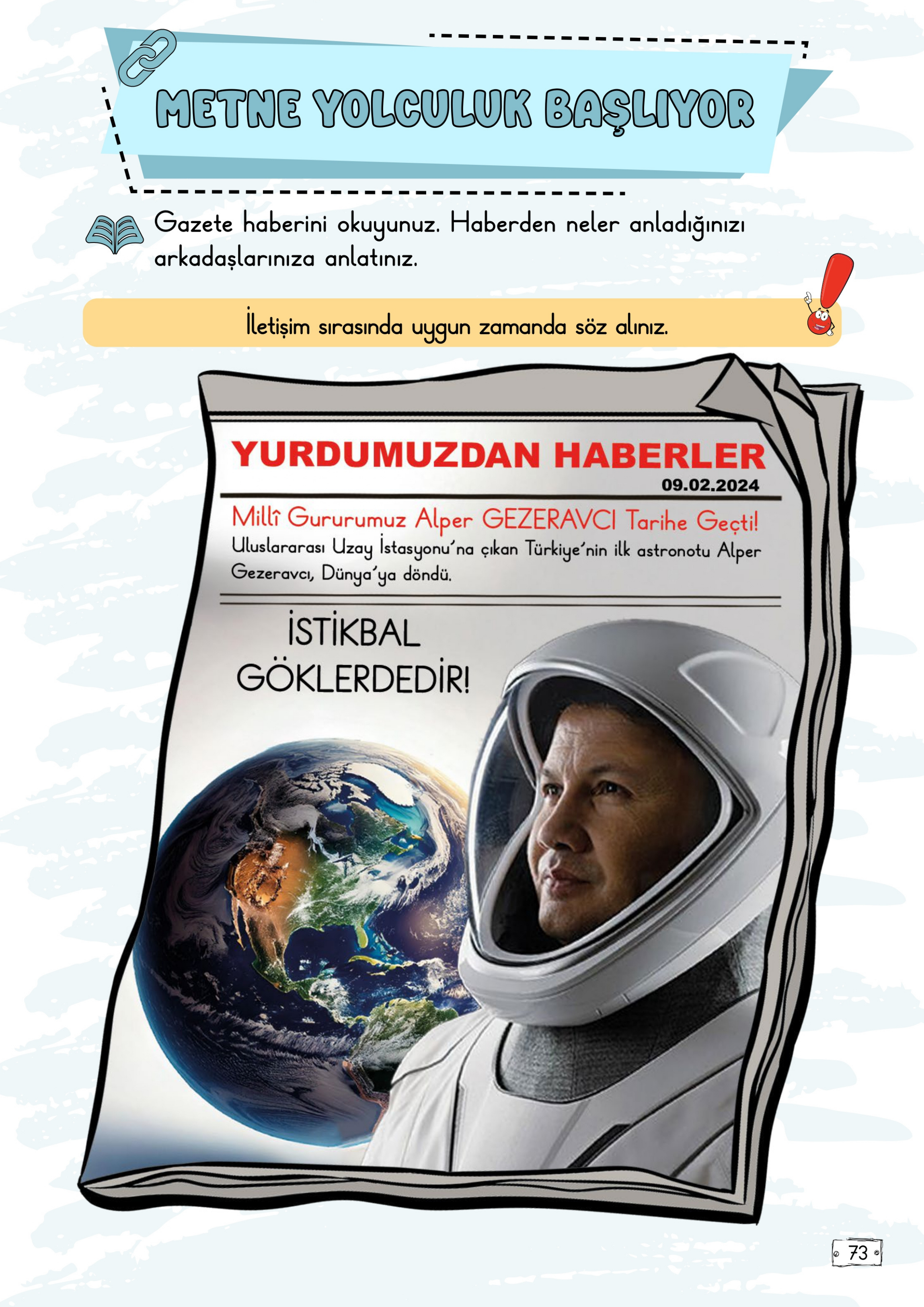 2. Sınıf Türkçe Meb Yayınları Meraklı, Cesur ve Maceracı Alper Gezeravcı Metni Etkinlik Cevapları