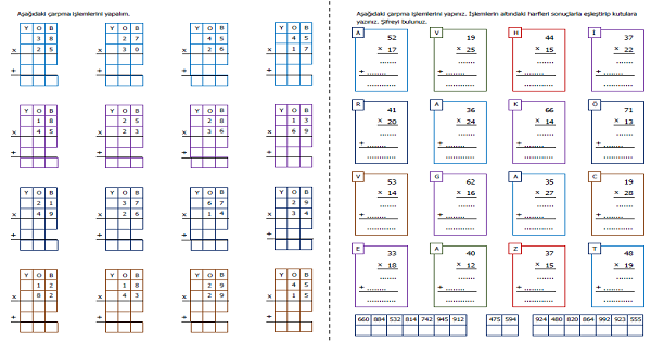 3. Sınıf Matematik Çarpma İşlemi Etkinliği 8 (5 Sayfa)