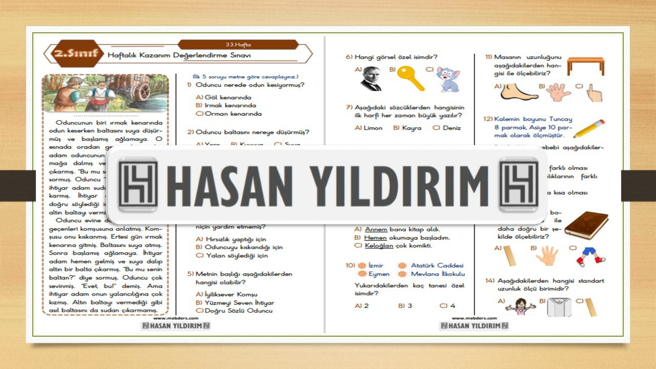 2. Sınıf Haftalık Değerlendirme Testi-33.Hafta(31 Mayıs-4 Haziran)