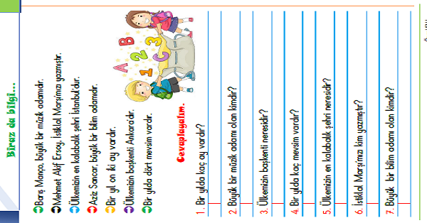 1. Sınıf Türkçe Biraz Bilgi Etkinliği-4