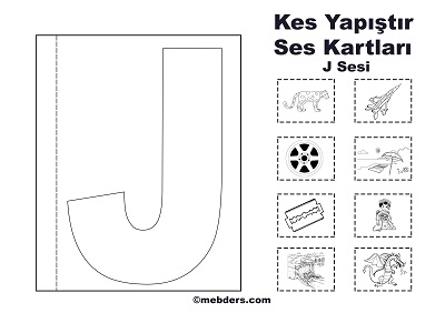 1. Sınıf İlk Okuma Kes Yapıştır Ses Kartı - J Sesi
