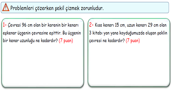 4. Sınıf Matematik Çevre Ölçme Problemler-2