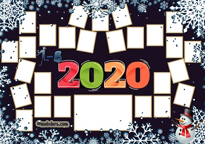 1B Sınıfı için 2020 Yeni Yıl Temalı Fotoğraflı Afiş (26 öğrencilik)