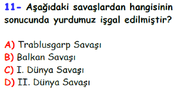 4. Sınıf Sosyal Bilgiler Geçmişimi Öğreniyorum Ünitesi Yaprak Test-4