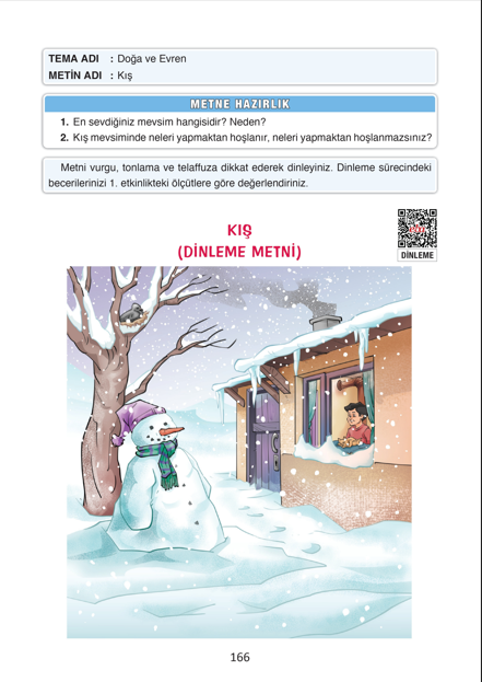 4. Sınıf Türkçe Ada Yayınları Kış Metni Etkinlik Cevapları