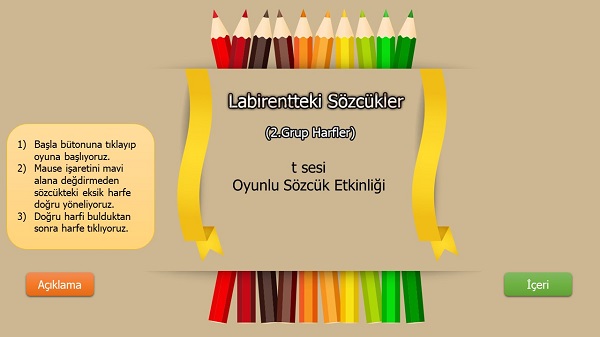 Eğlenceli Sözcük Tamamlama Labirentteki Sözcükler Sunusu 7