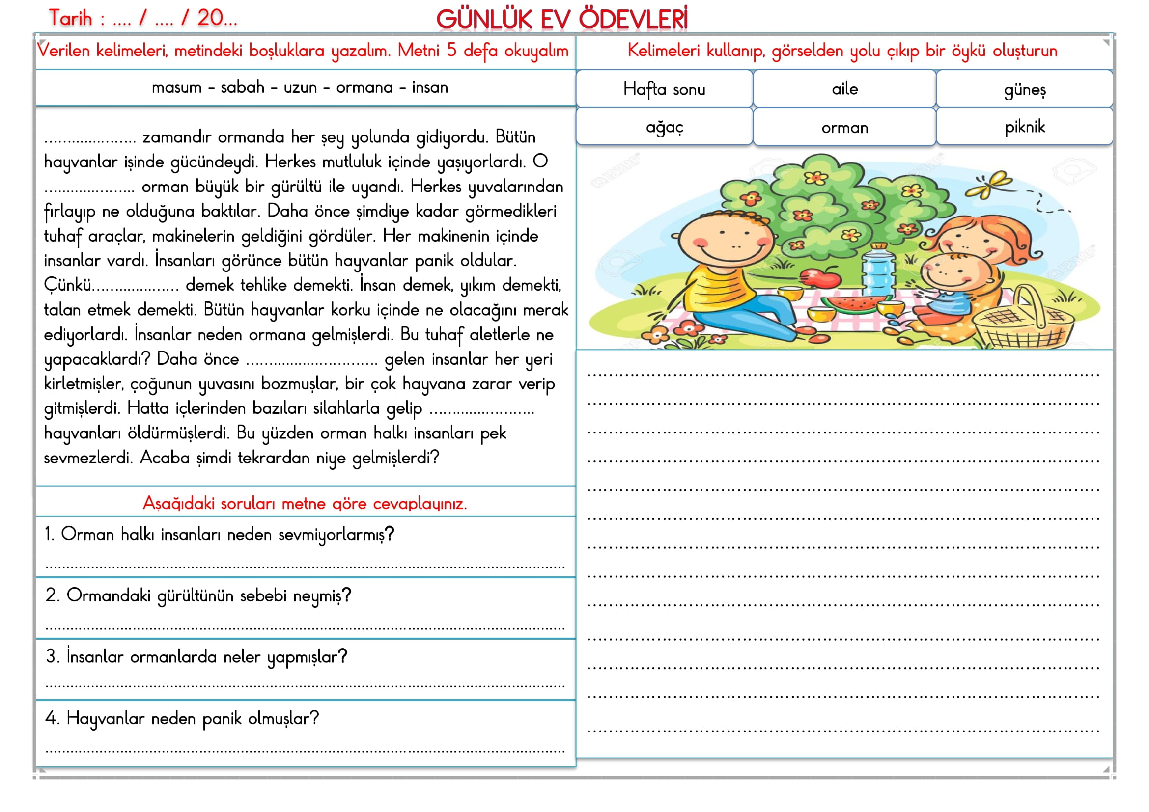 2. Sınıf 23 Mayıs 2025 Günlük Ev Ödevi