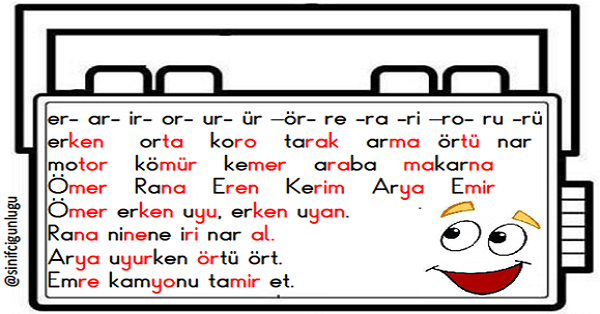 1. Sınıf İlk Okuma Yazma (R-r Sesi) Radyo Boyama ve Okuma Metni