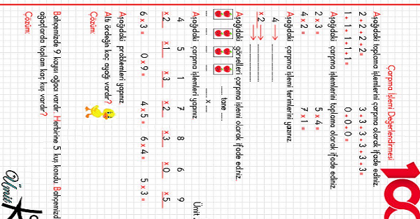 2. Sınıf Matematik Çarpma İşlemi Değerlendirmesi