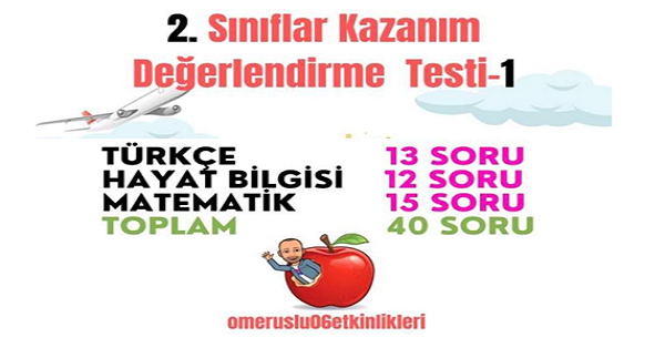 2. Sınıflar Kazanım Değerlendirme Testi -1